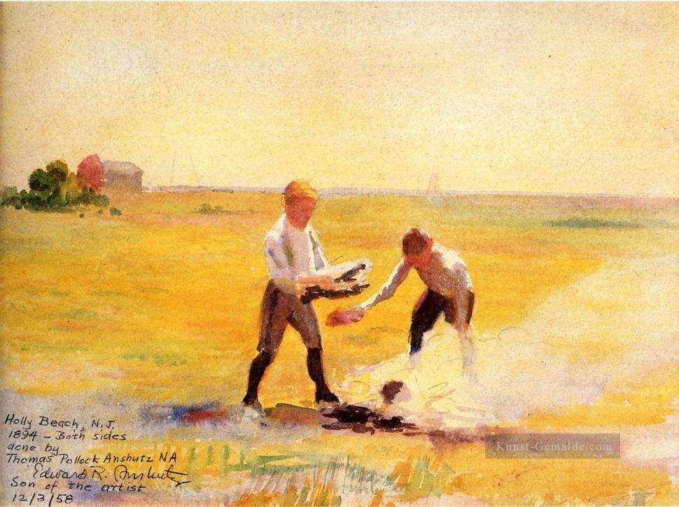 Jungen von einem Feuer Stiefel Thomas Pollock Anshutz Ölgemälde